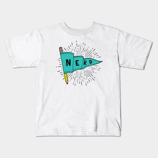 Nerd and Proud - Flag Banner Pennant for artists, animators, illustrators, and designers Kids T-Shirt